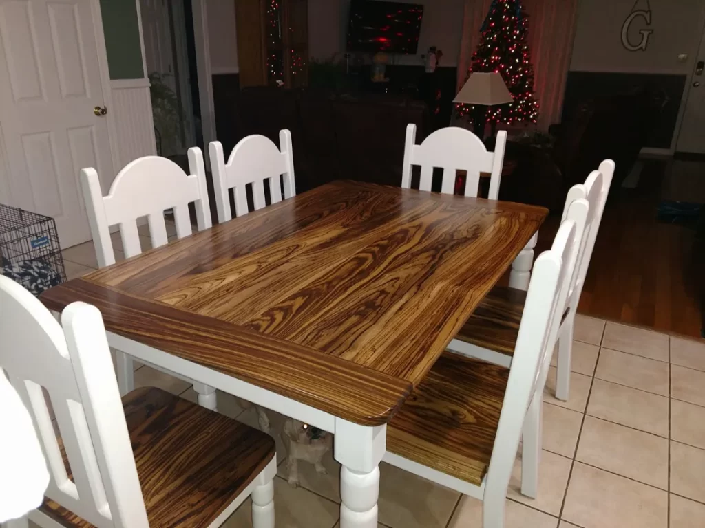 Zebra Wood Farm Table